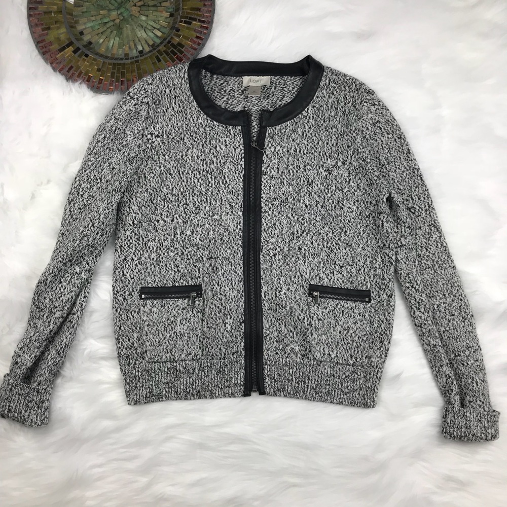 Loft Ann Taylor Zip front sweater